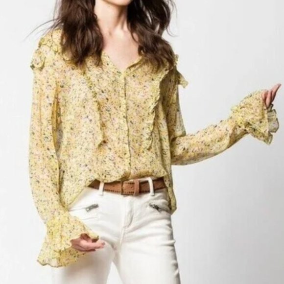Zadig & Voltaire Tweet Anemone Button Down Shirt - Picture 1 of 9